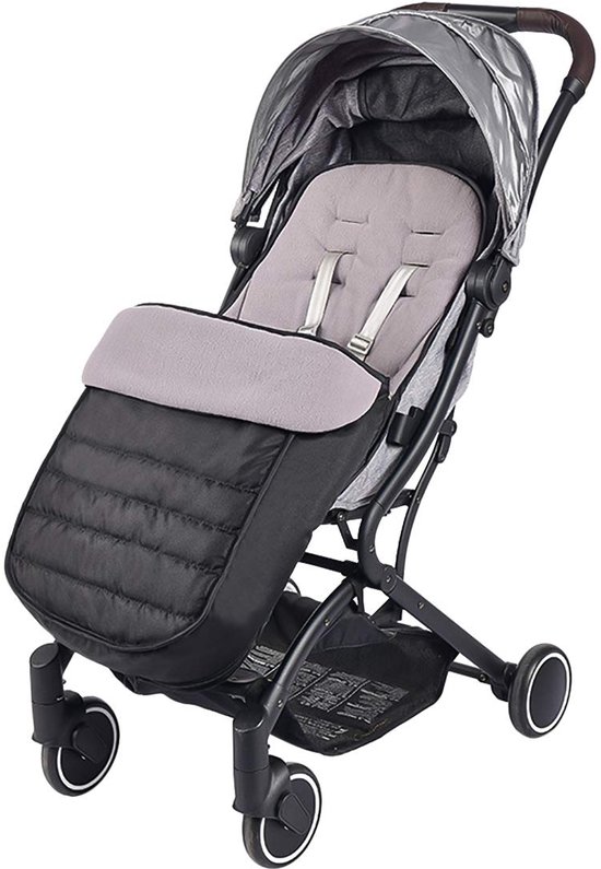 SnelShoppen - Premium universele voetenzak voor kinderwagen, waterdicht en winddicht, Cosy Toes fleecevoering, zwart, voor kinderwagen buggy, 1 stuk