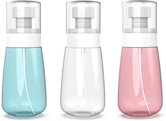 SnelShoppen - Set van 3 Mini Spray Flessen - Fijne Mist Refillable Spray Bottles - Reusable, Leak-Proof, Travel Size, TSA Goedgekeurd - Voor Gezicht,