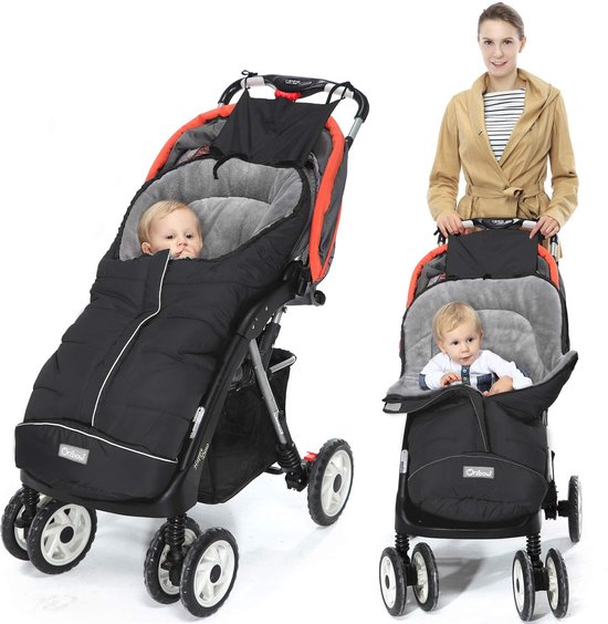 SnelShoppen - Universele Voetenzak Kinderwagen - Warme Wintervoetenzak voor Buggy en Wandelwagen - Waterdichte Dikke Thermofleece Voetenzak - Groot -