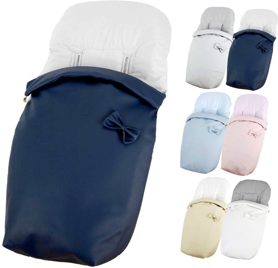 SnelShoppen - Universele voetenzak kinderwagen waterdicht marineblauw ECOPIEL, winter voetenzak en zomer stoelhoes, gemaakt in Spanje, ideaal voor kin