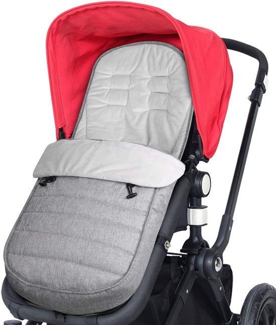 SnelShoppen - Universele Voetenzak voor Kinderwagen - Premium Waterdicht en Winddicht - Gevoerd met Fleece - Modern Grijs - Ideaal voor Buitenactivite