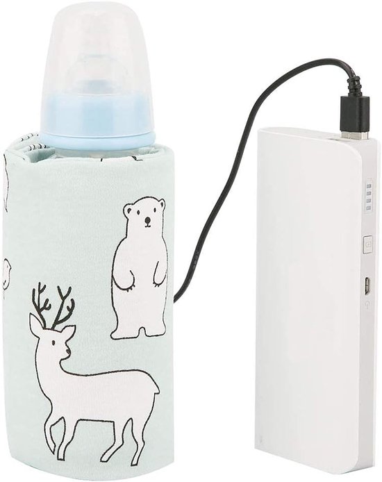 SnelShoppen - USB Fleswarmer voor Baby's, Draagbare Melkwarmhouder met Thermostaat, Veilig Microfiber PU, 24-Uurs Isolatie, Perfect voor Thuis en Op R
