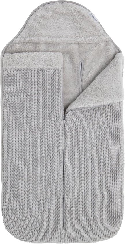 SnelShoppen - Voetenzak autostoel 0+ - Warm en stijlvol - Geschikt voor 3- en 5-puntsgordel - Dusty Grey - Hoogwaardig teddy materiaal