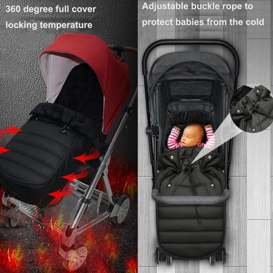 SnelShoppen - Voetenzak voor Kinderwagens en Wandelwagens - Warm Gewatteerd, Winddicht, Universele Babyslaapzak - Perfect voor Buiten, Gezellige Tenen