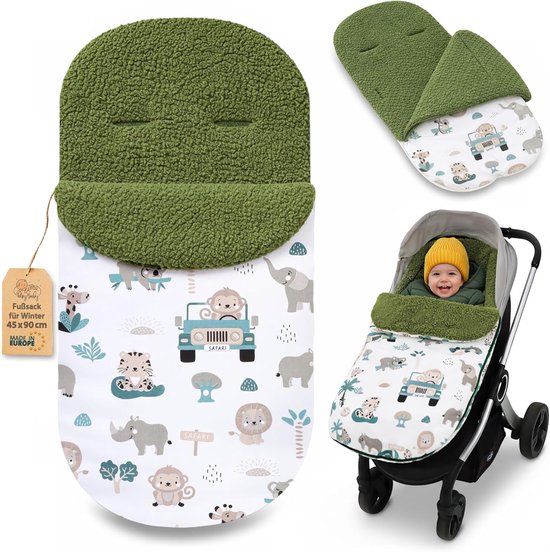 SnelShoppen - Winter Voetenzak Buggy 90x45 cm - Zachte Gevoerde Voetenzak met Universele Pasvorm - Winddicht Exterieur Wasbaar tot 30 Graden voor Baby
