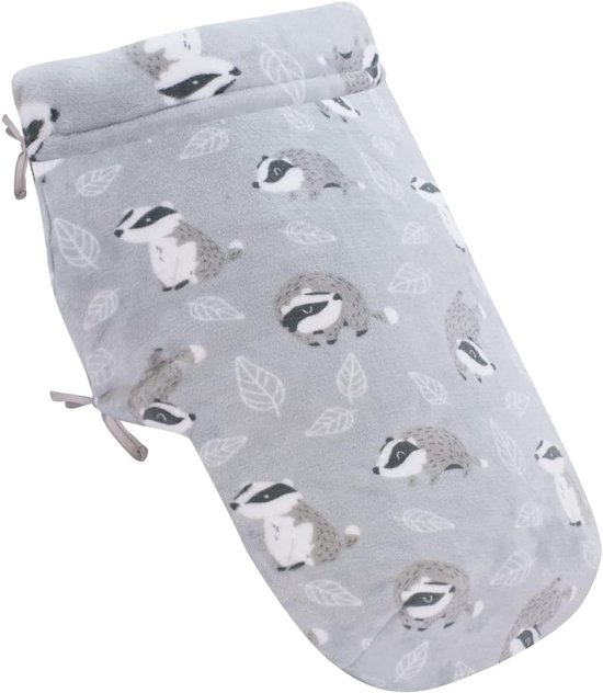 SnelShoppen - Winter Voetenzak Kids voor Autostoelen en Kinderwagens | Extra Zachte Teddyfleece | Geschikt vanaf Geboorte | Badger en Polair Kleur | D