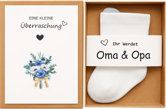 SnelShoppen - Zwangerschap Aankondigen Cadeauset - Jullie Worden Oma en Opa - Jij Wordt Papa - Baby Aankondiging met Babysokken - Liefdevolle Verrassi