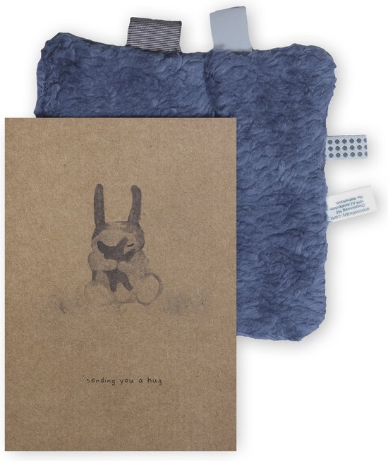 Snoozebaby Giftset Knuffeldoekje & Geboortekaartje - Blue Nights van Snoozebaby