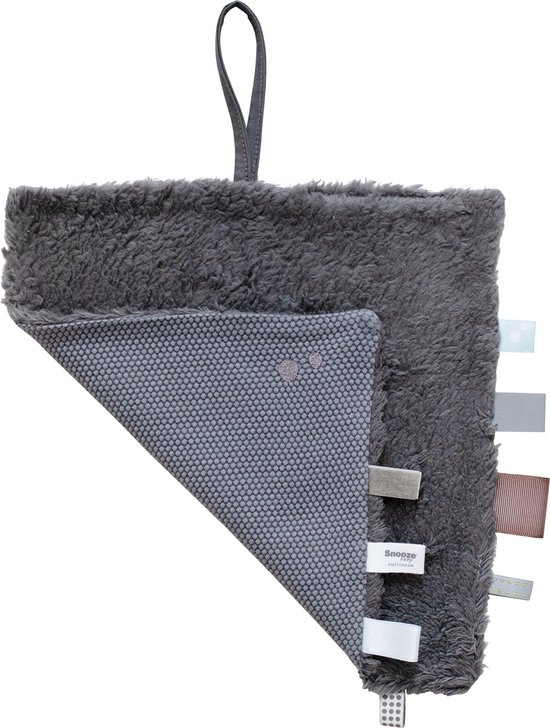 Snoozebaby Organisch Knuffeldoekje Storm Grey - 25x25 cm van Snoozebaby