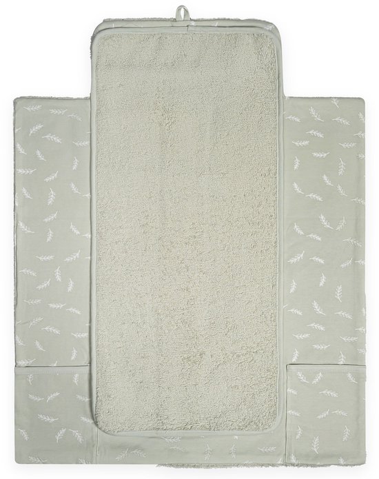 Snoozebaby Verschoonmatje - Opvouwbare mat voor onderweg 0-2 jaar - Zachte teddy - Olive Green
