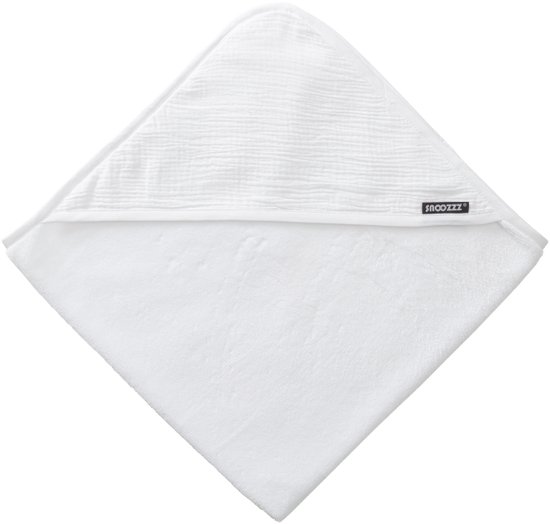 Snoozzz Badcape - 100% Badstof Katoen - 75x75 cm - Wit van Snoozzz