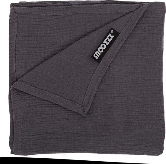Snoozzz Hydrofiel doek XL Swaddle - de beste kwaliteit zachte Hydrofiel - 100% katoen - 120 x 120 cm - Gris van SNOO