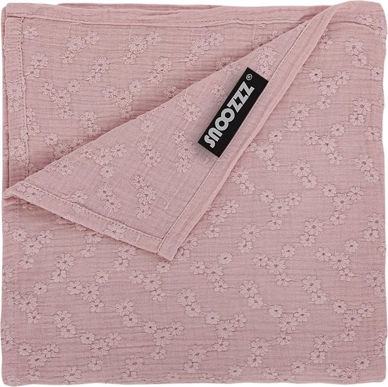 Snoozzz Hydrofiel doek XL Swaddle - de beste kwaliteit zachte Hydrofiel - 100% katoen - 120 x 120 cm - Petale Brodée van SNOO