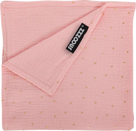 Snoozzz Hydrofiel doek XL Swaddle - de beste kwaliteit zachte Hydrofiel - 100% katoen - 120 x 120 cm - Roze goud van SNOO
