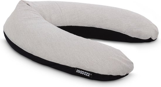 Snoozzz Voedingskussen Ergonomisch Premium kwaliteit - 185 cm - microparel vulling - luxe draagtas - wasbare hoes van 100% hydrofiel katoen - Ligne van Snoozzz