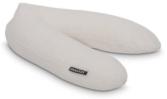 Snoozzz Voedingskussen Premium Kwaliteit - 185 cm – Microparel Vulling – Luxe Draagtas – Wasbare Hoes - Bouclé Bliss van Merkloos