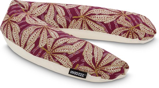 Snoozzz Voedingskussen Zijslaapkussen Lichaamskussen Premium kwaliteit - 185 cm - microparel vulling - luxe draagtas - 100% katoen - Amarant van SNOO