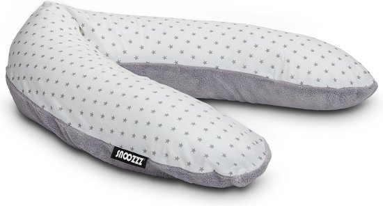 Snoozzz Voedingskussen Zijslaapkussen Lichaamskussen Premium kwaliteit - 185 cm - microparel vulling - luxe draagtas - Zachte teddy met katoen - Teddy Mini Ster van SNOO