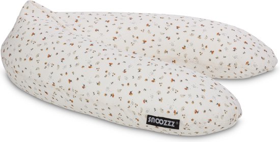 Snoozzz Voedingskussen Zwangerschapskussen Zijslaapkussen Premium kwaliteit - 185 cm - microparel vulling - luxe draagtas - 100% hydrofiel katoen - Flower van SNOO