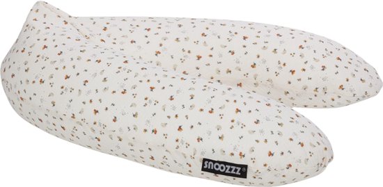 Snoozzz Zwangerschapskussen Zijslaapkussen Lichaamskussen - 185 cm - microparel vulling- luxe draagtas - wasbare hoes - Flower