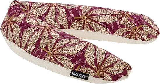 Snoozzz Zwangerschapskussen Zijslaapkussen Lichaamskussen Premium kwaliteit - 185 cm - microparel vulling - luxe draagtas - 100% hydrofiel katoen - Amarant van SNOO