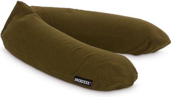 Snoozzz Zwangerschapskussen Zijslaapkussen Lichaamskussen Premium kwaliteit - 185 cm - microparel vulling- luxe draagtas - afneembare hoes van hydrofiel katoen - Bronze van SNOO