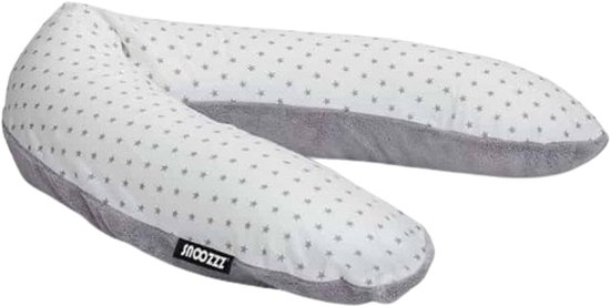 Snoozzz Zwangerschapskussen Zijslaapkussen Lichaamskussen Premium kwaliteit - 185 cm - microparel vulling- luxe draagtas - afneembare hoes van zachte teddy met katoen - Mini Ster Teddy van SNOO