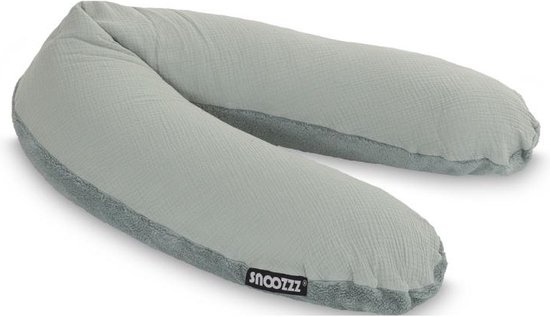 Snoozzz Zwangerschapskussen Zijslaapkussen Lichaamskussen Premium kwaliteit - 185 cm - microparel vulling- luxe draagtas - afneembare hoes van zachte teddy met katoen - Teddy Stone van SNOO