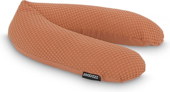 Snoozzz Zwangerschapskussen Zijslaapkussen Lichaamskussen Premium kwaliteit - 185 cm - microparel vulling - luxe draagtas - Wafel Savanna van SNOO