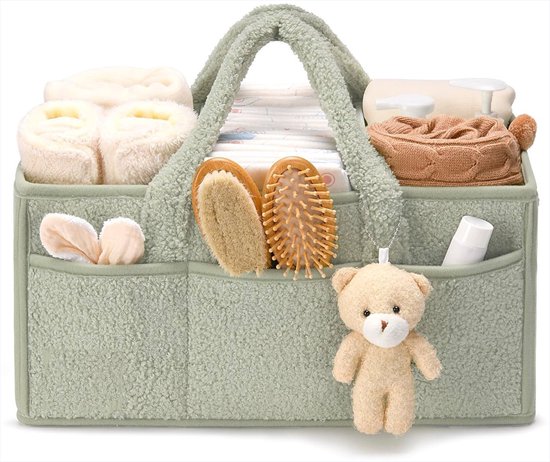 SNQ Luiertas - Babykameraccessoires Luiermand - Opbergmand Voor Luiers En Doekjes - Opbergtas - Lichtgroen van SNQ