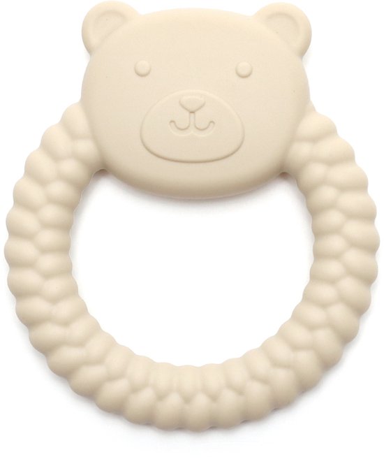 Snufie BEAR Siliconen Bijtring Baby – BPA-vrij – Zacht & Flexibel – Verlichting Tandjes – Ecru