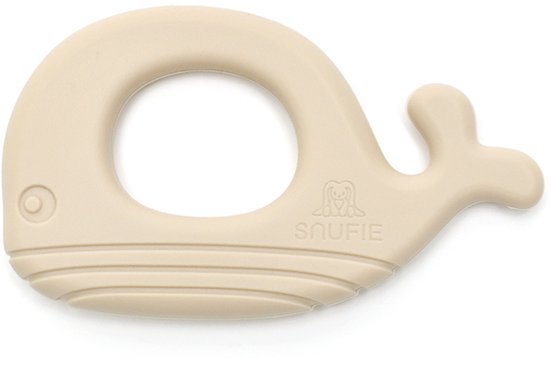 Snufie Walvis Bijtring - 100% Siliconen - Baby Speelgoed - Kraamcadeau - Babyshower Cadeau - BPA-vrij - Vanaf 3 maanden - Sand