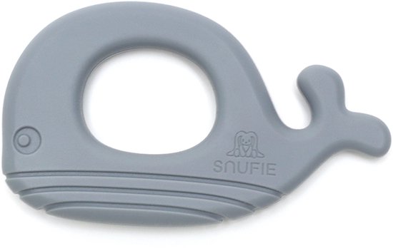 Snufie Walvis Bijtring – 100% Siliconen – Baby Speelgoed – Kraamcadeau – Babyshower Cadeau – BPA-vrij – Vanaf 3 maanden – Steel Blauw