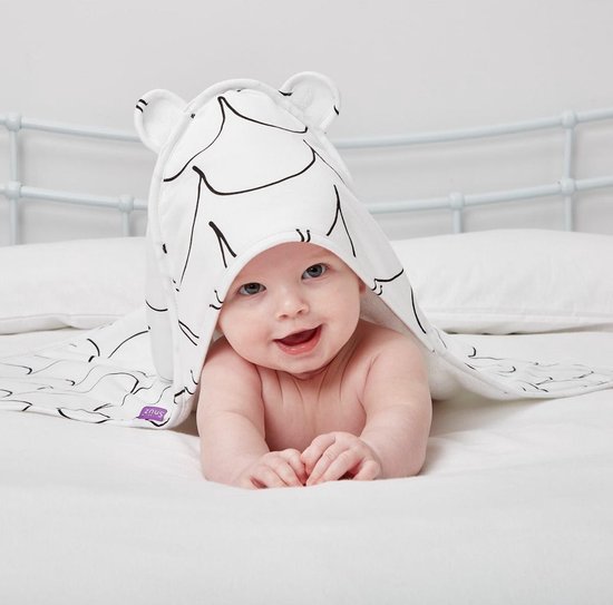 Snuz Baby Hooded handdoek - Wave Mono van Snüz