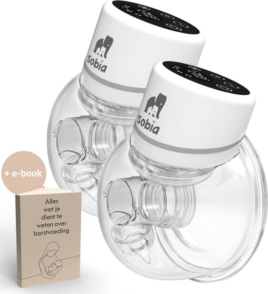 Sobia® Go Comfort - Handsfree Borstkolf - Elektrische Borstkolf - Draadloze borstkolf - 2 Stuks - Incl. 40 Moedermelk Bewaarzakjes, Borstvoeding E-Book, Opbergtas & 5 Verschillende Borstmaten! van Sobia®