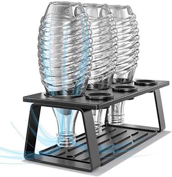 SodaStream Flashhouder voor Easy, Fuse, Emil flessen - Afdruiprek voor 3 flessen met afneembaar bakje