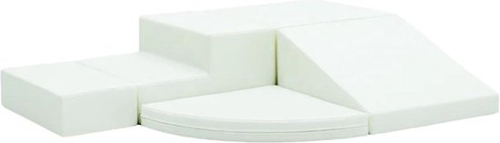 Soft Play foam speelset Climber wit - Soft Play schuimblokken set - foam blokken set met glijbaan van MeowBaby