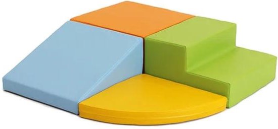 Soft Play foam speelset Crawler lichte kleuren - Soft Play schuimblokken set - foam blokken set met glijbaan van Sports Toys & More