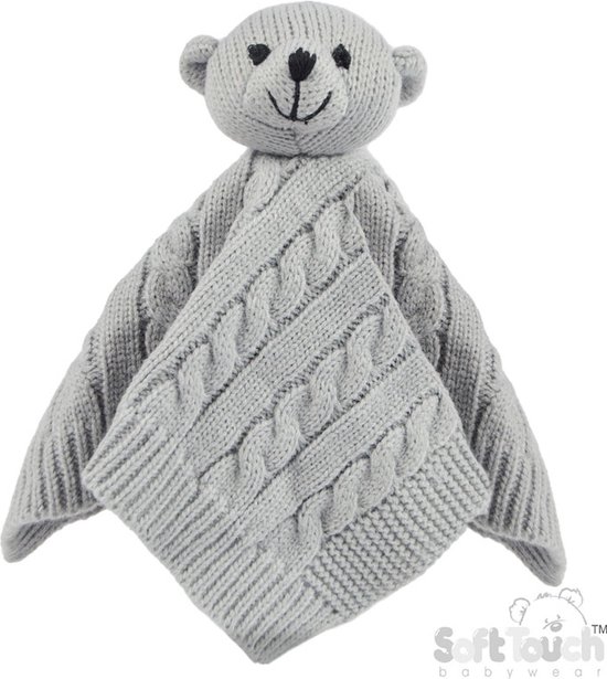 Soft Touch ACO12 Knuffeldoekje Grijs Elegance Cable knit 30 x30 cm Unisex Polyester van Soft Touch
