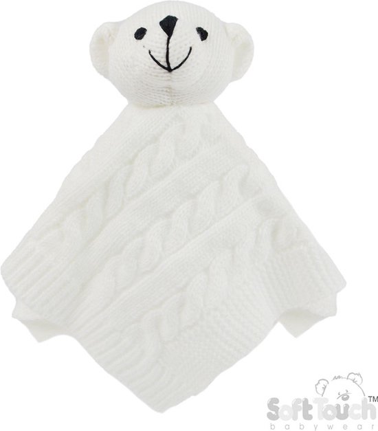 Soft Touch ACO12 Knuffeldoekje wit Elegance Cable knit 30 x30 cm Unisex Polyester van Soft Touch
