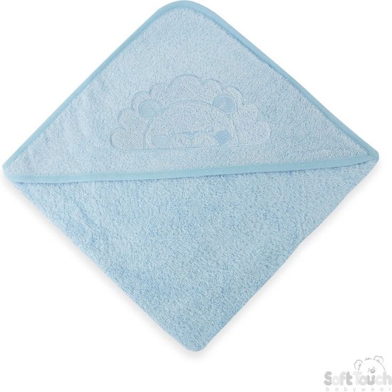 Soft Touch Badcape Lion Geborduurd 70 X 70 Cm Katoen Blauw van Soft Touch
