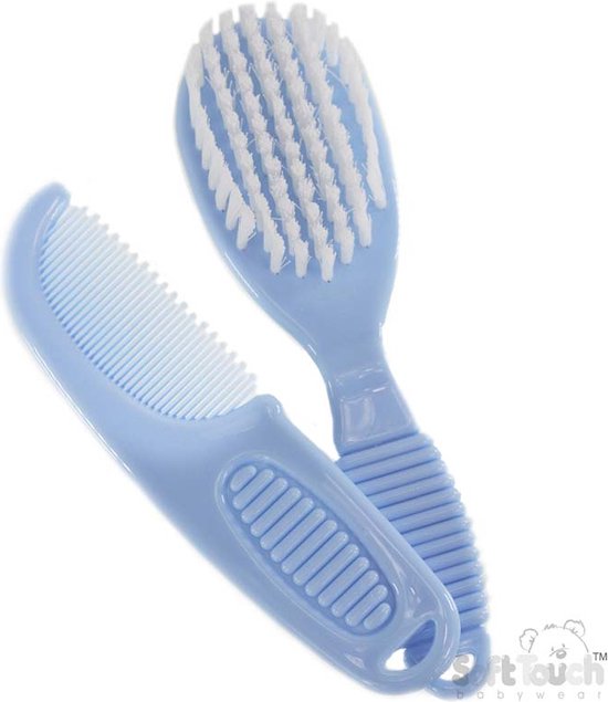 Soft Touch Borstel En Kam Set 2-delig Blauw Jongens P604 Zonder Geschenkverpakking van Soft Touch