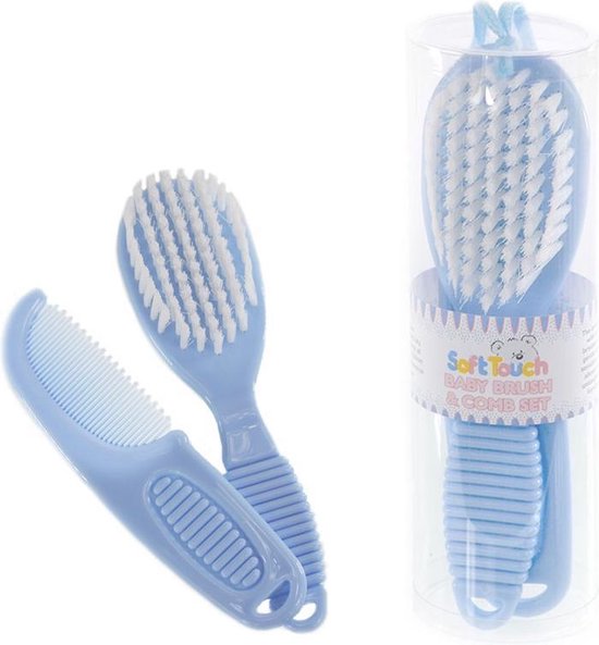 Soft Touch Borstel En Kam Set 2-delig Blauw van Soft Touch