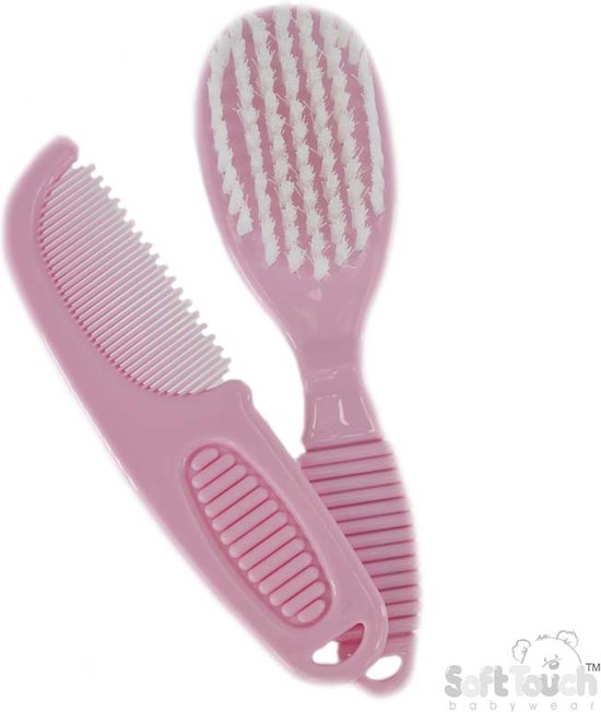 Soft Touch Borstel En Kam Set 2-delig Roze Meisjes P604 Zonder Geschenkverpakking van Soft Touch