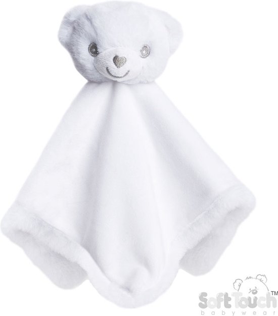Soft Touch Eco Recycled Knuffeldoekje Beertje 36x36 Cm Wit van Soft Touch