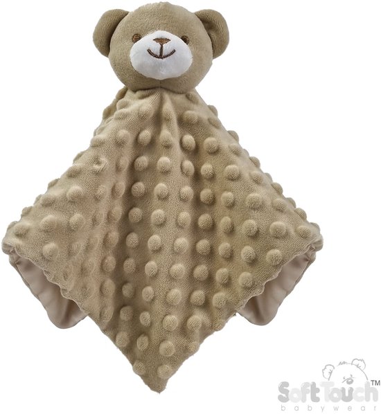 Soft Touch Knuffeldoekje Beertje met noppen 36x36 Cm Biscuit van Jollein
