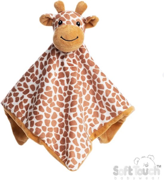 Soft Touch - Knuffeldoekje - Giraffe - Giraf - 36 Cm - Polyester - Off white met bruine spots van Soft Touch