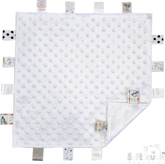 Soft Touch Knuffeldoekje Hartjes Met Labels Wit 35 x 35 Cm van Soft Touch