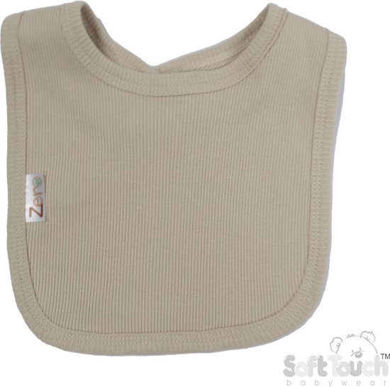 Soft Touch slabbetje Met Fijne Rib Unisex 100% Katoen Kleur Coffee Maat 35 x 20 Cm OEKO-TEX STANDARD 100 van Soft Touch