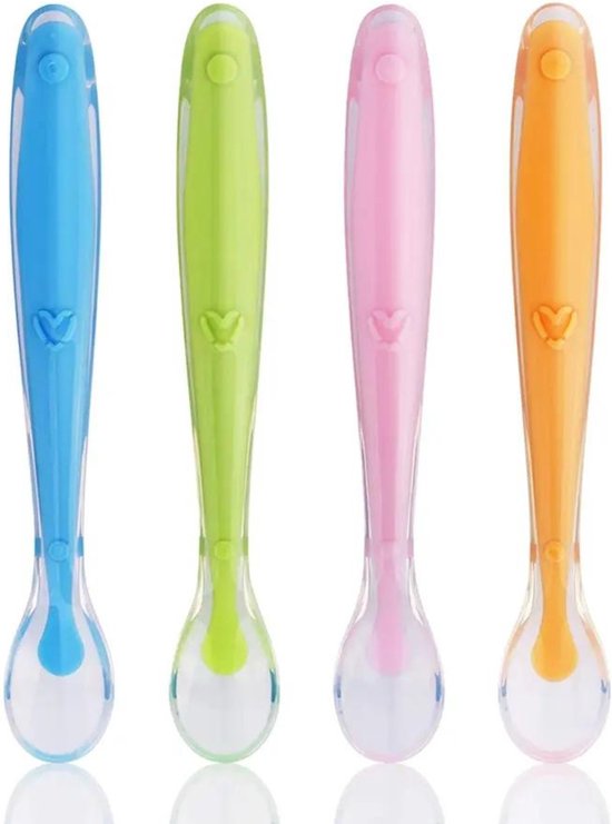 SoftSteps Baby lepeltjes 4 stuks – baby voeding – zachte lepeltjes – veilig bestek - Baby lepeltjes BPA vrij van SoftSteps